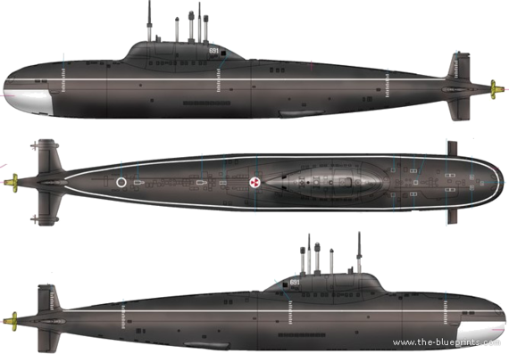 Подводная лодка СССР Alfa Class Project 705 [SSN Submarine] - чертежи, габариты, рисунки